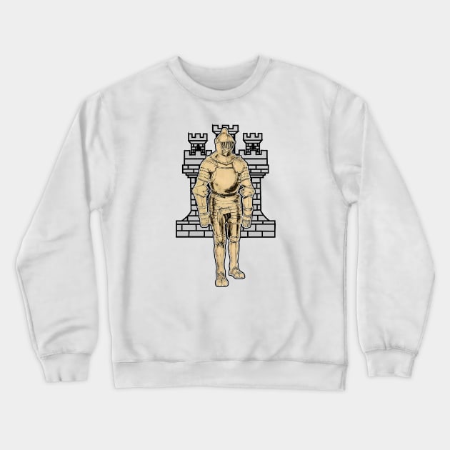 Knight goes into battle dressed in armor Crewneck Sweatshirt by Marccelus